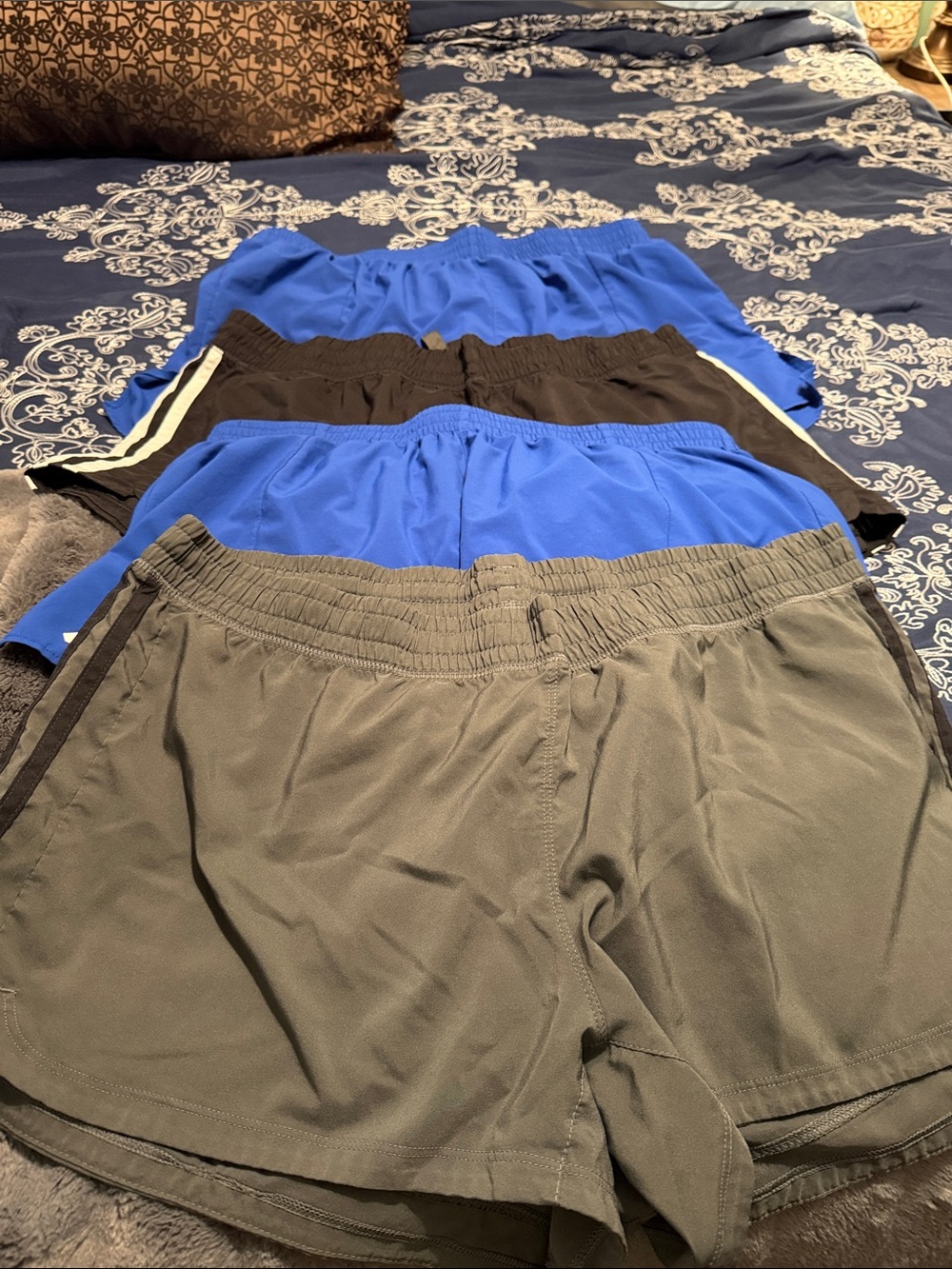 4 Pairs of adidas Women's Athletic Shorts Bundle - Blue, Black & Olive
